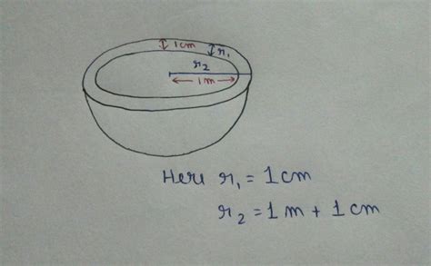 A hemispherical tank is made up of an iron sheet 1 cm thick the inner ...