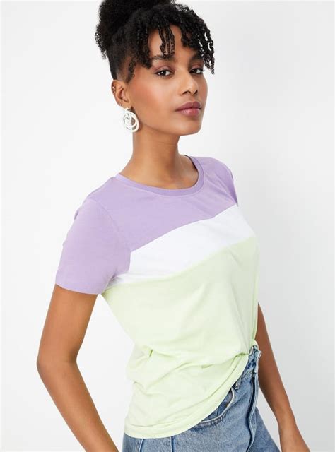 Buy Women Colourblocked T-shirt Online at just Rs. 299.0 ...