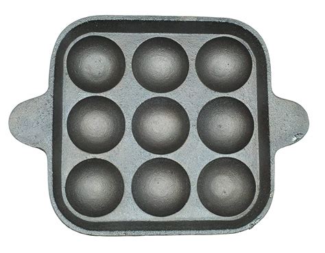 Buy eKitchen Fe+ Pre-Seasoned Cast Iron Paniyaram | Paddu Pan (9 Pits ...