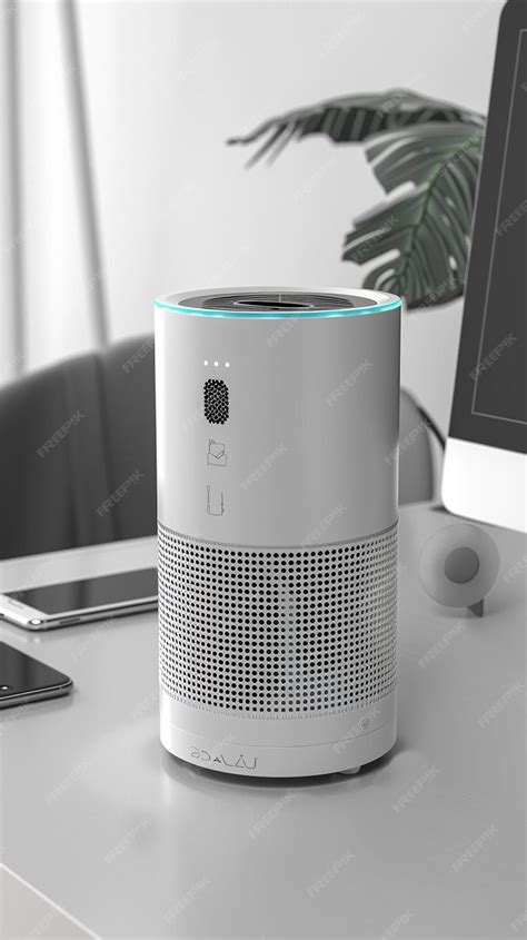 Premium Photo | Compact Desk Air Purifier with Efficient Filtration