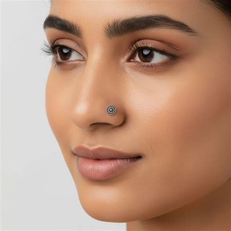 Ethnic Silver Nose Pin by Silver World. SHOP NOW at affordable prices ...