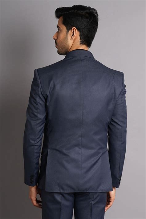 Buy WINTAGE Men's Poly Viscose Black Solid Blazer Online