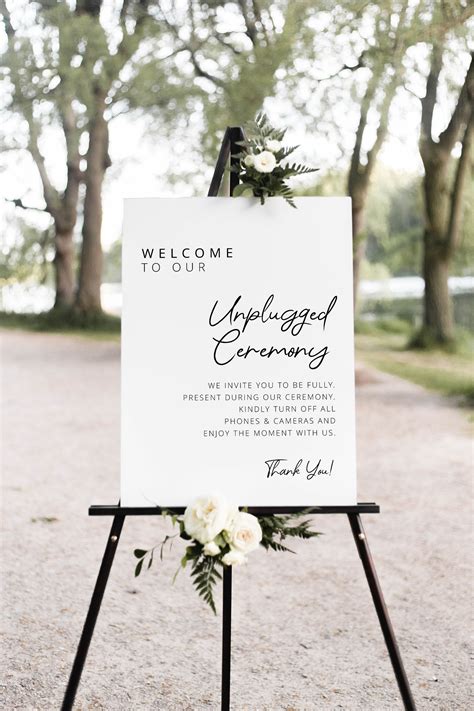 Wedding Unplugged Ceremony Sign Minimalist Wedding Unplugged - Etsy ...