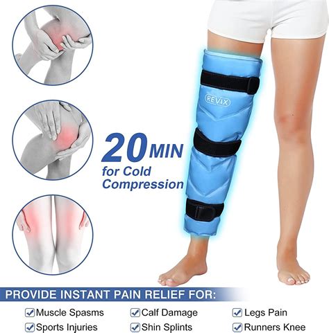 REVIX Large Gel Ice Pack for Injuries - Reusable Cold Compress for Leg ...