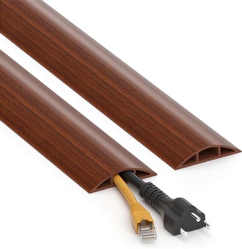 Amazon.com: Floor Cord Cover 4ft, Brown Walnut Wood Cord Hider Floor ...