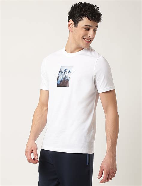 Pure Cotton Graphic Print Crew Neck T-Shirt