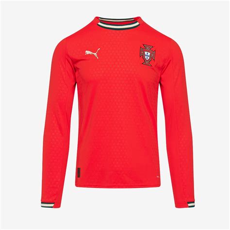 Puma Portugal 2025 LS Home Shirt - Sport Red/Sugared Almond - Mens ...