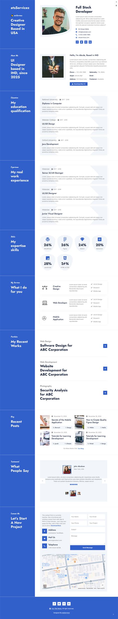 Free vCard Template - Modern, Professional & Customizable vCard ...