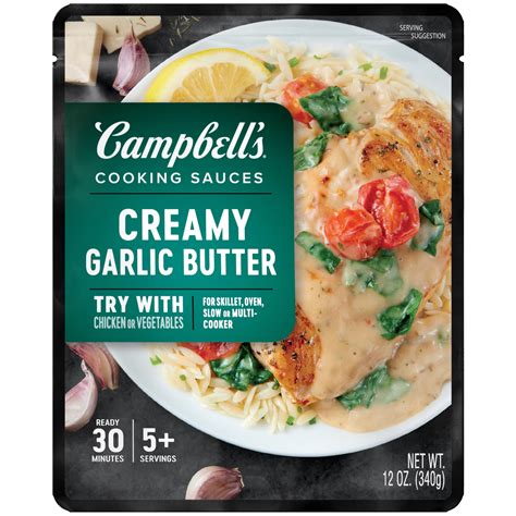 Campbell's Creamy Garlic Butter Cooking Sauce, Slow Cooker Ready ...