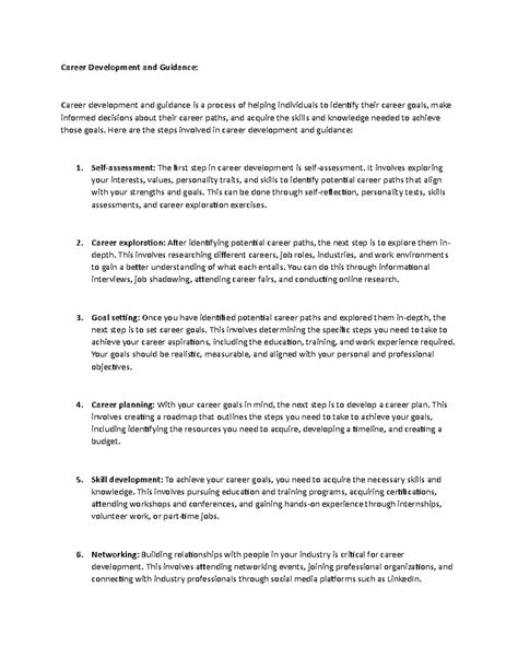 Career Development and Guidance - Career Development and Guidance ...