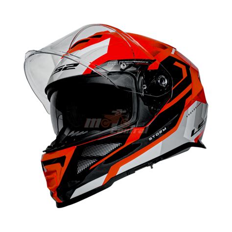 LS2 FF800 Storm II Kronos Red White Black Gloss Helmet (D Ring)– Moto ...