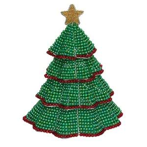 Buy Grass Roots Creations Christmas Tree Lamp Beadworx Sculpture, Green ...