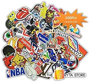 Cool Sticker 100pcs Random Music Film Vinyl Skateboard Guitar Travel ...