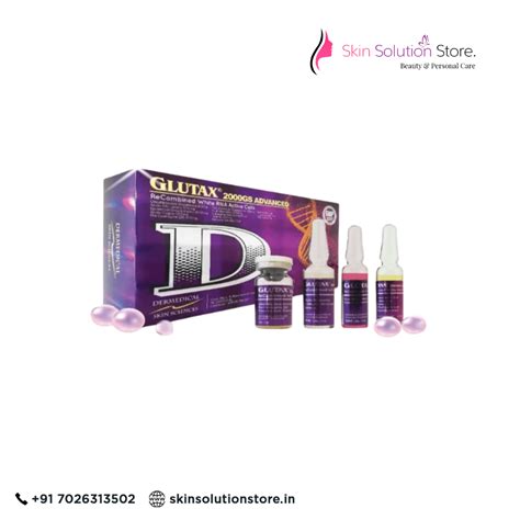 Glutax 2000gs Advanced Recombined Skin Whitening Glutathione Injection ...
