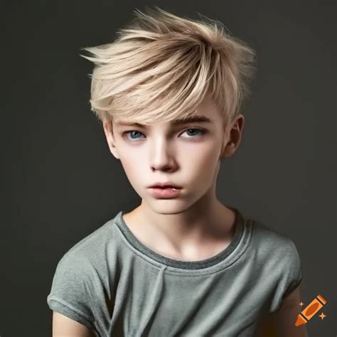 Blonde-haired cute boys on Craiyon