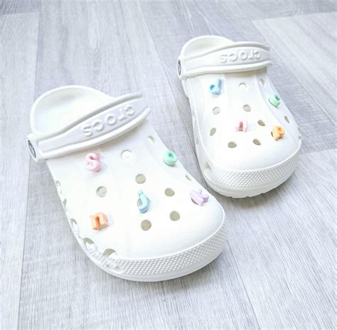 Pastel and Clear Mini Resin Alphabet Jibbitz Charms Shoe Initial Croc ...