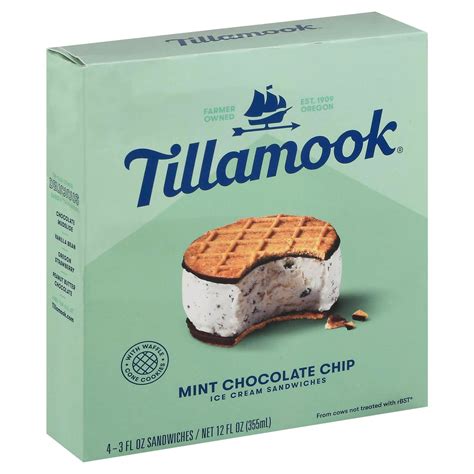 Tillamook Ice Cream Sandwiches, Mint Chocolate Chip-Main