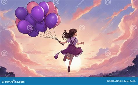 Anime Flying with Balloons 的图像结果