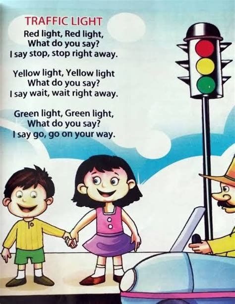Traffic 🚦 lights | Kids poems, Rhyming poems for kids, English poems ...