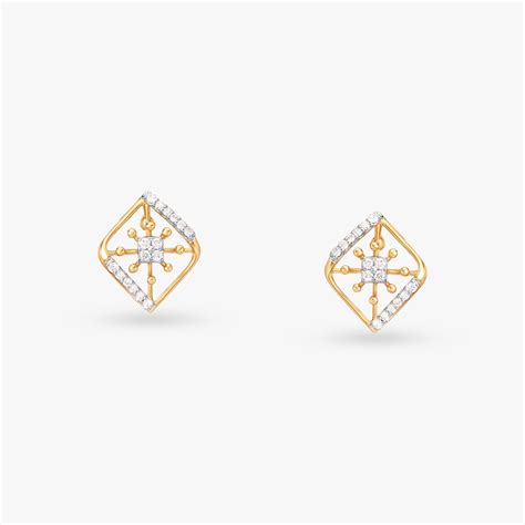 Captivating Rhombus Diamond Stud Earrings