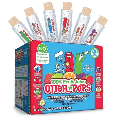 Amazon.com: Otter Pops Freezer Bars, 100% Fruit Juice Ice Pops ...