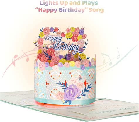 Buy HOMANGA Musical Pop Up Card with Light, 3D Musical Birthday Card ...