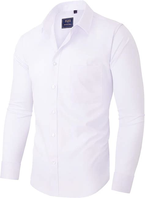 Buy Alimens & Gentle Men's Dress Shirts Solid Long Sleeve Stretch ...