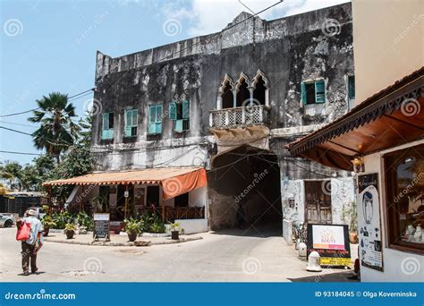 Local People on a Square in Stone Town. Stone Town is the Old Part of Zanzibar City, the Capital ...