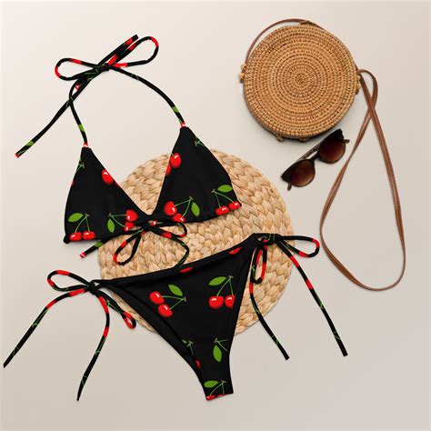 Black Cherry String Bikini, Red Cherry String Bikini, Rainier Cherry ...
