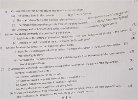 (ii) Choose the correct alternatives and rewrite the sentences: (a) The c..