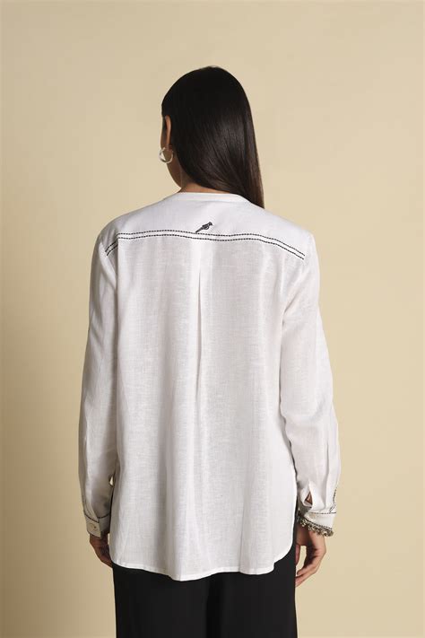 Buy Leher Top Online In India at Global Desi S25H137TP_WHITE