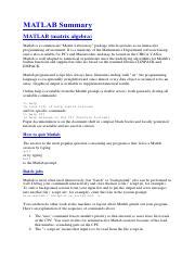 Image result for MATLAB Function Summary Example