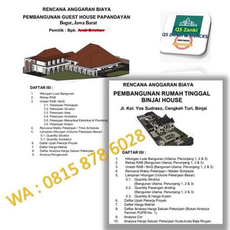 Jual Rencana Anggaran Biaya || Bill of Quantity - Pdf & Hard Copy - Kab ...