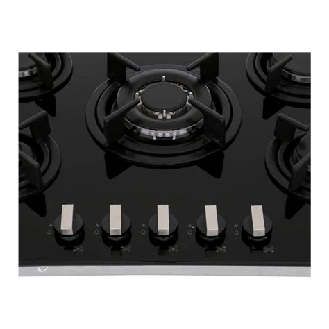 Rangemaster RMB70HPNGFGL 70cm 5 Burner Gas Hob Black Glass: Buy Online ...