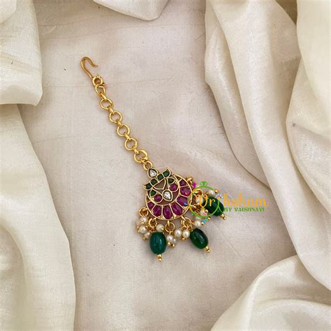 Elegant Simple Single Chain Maang Tikka -G8786 – vrikshamindia