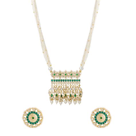 Buy Yellow Chimes Jewellery Set for Women and Girls Traditional Kundan ...