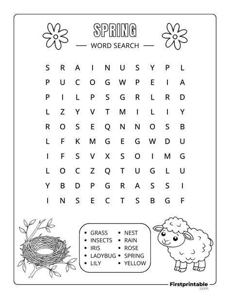 Image result for Printable Spring Word Search Puzzles