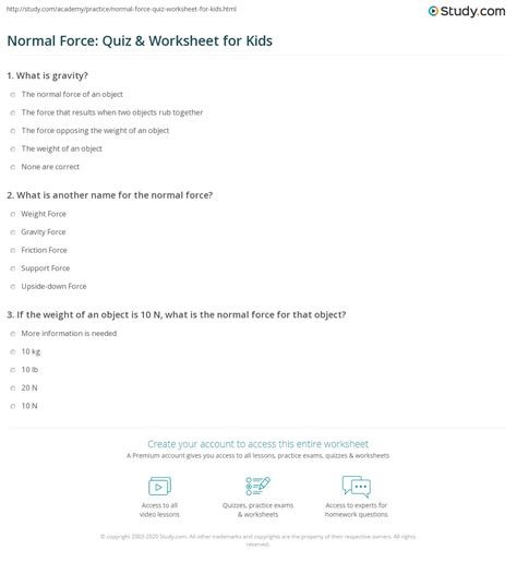 Normal Force Worksheet 的图像结果