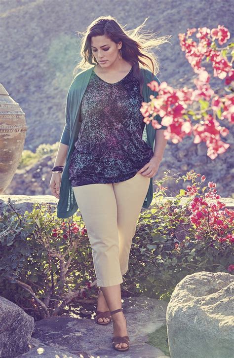 Sejour Cardigan, Tee & Crop Pants (Plus Size) | Nordstrom | Plus size ...