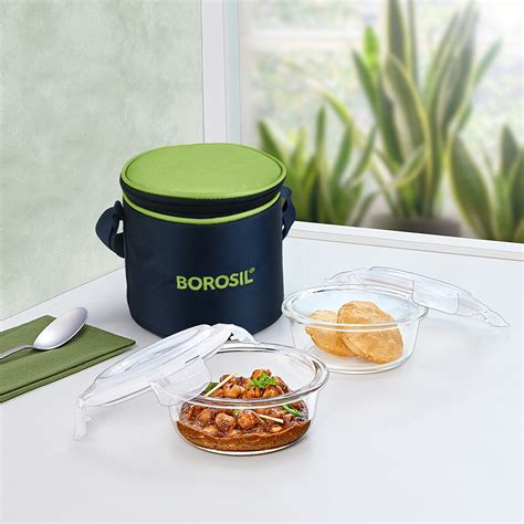 Buy Alfa Green Glass Lunch Box, Round x 2 (Tall) at Best Price Online ...