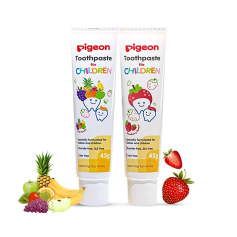 Pigeon Strawberry and Fruit Punch Toothpaste,for Babies and Children ...
