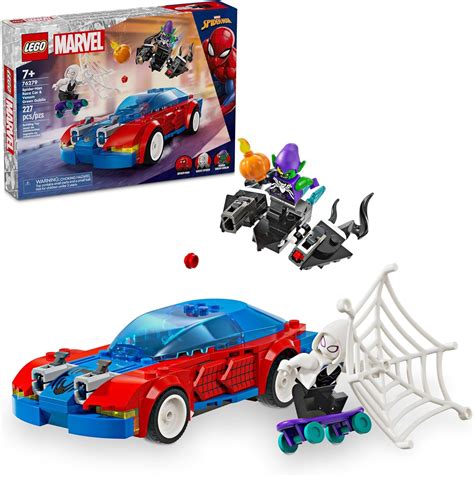 LEGO Marvel Spider-Man Race Car & Venom Green Goblin, Marvel Building ...