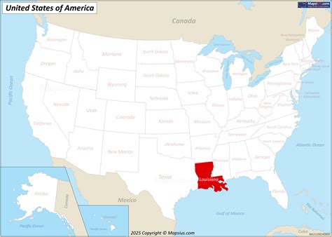 Map of Louisiana State, USA - Mapsius.com
