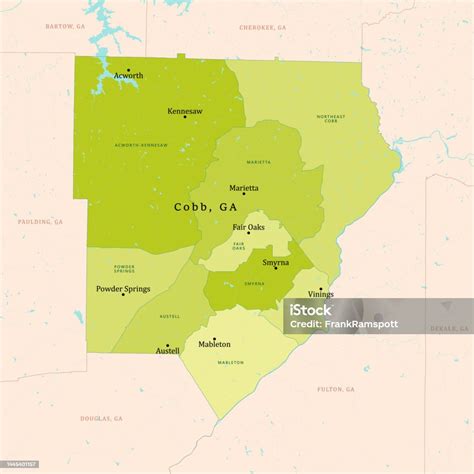 Ga Cobb County Vector Map Green Stock Illustration - Download Image Now ...
