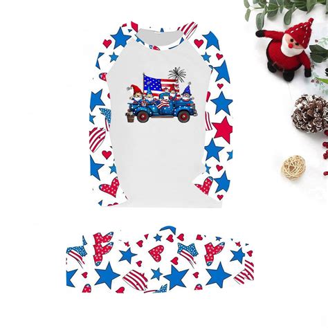 bbyeadc Fourth of July Matching Pajamas for Men Loose Patriotic Stars ...