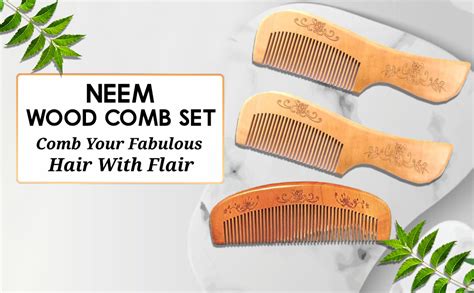 Buy Twisha Handmade Neem Wood Broad Tooth Anti-Dandruff Comb for Men's ...