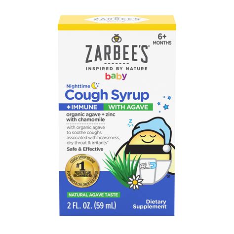 Zarbee's Baby Nighttime Cough Syrup Immune Support with Organic Agave 2 ...
