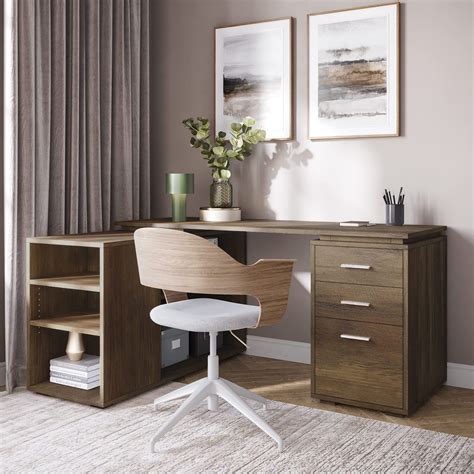 Buy BELLEZE Modern L Shaped Computer Desk, Space Saving Home Office ...
