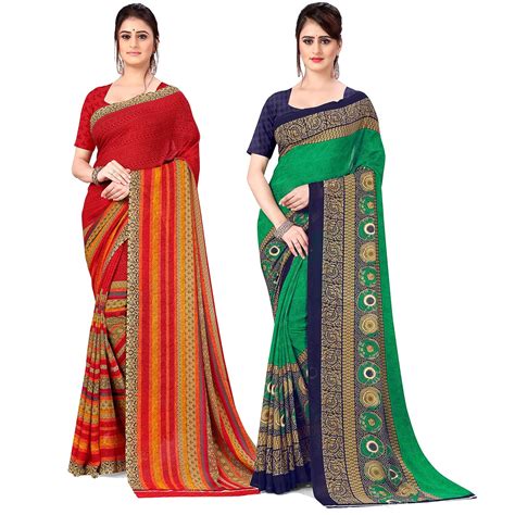 Buy Anand Sarees Women's Bhagalpuri Georgette Saree with Blouse Piece ...