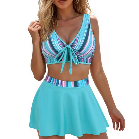 vigerkar Womens Underwire Bikini with Skirt - Push Up Bathing Suit Two ...